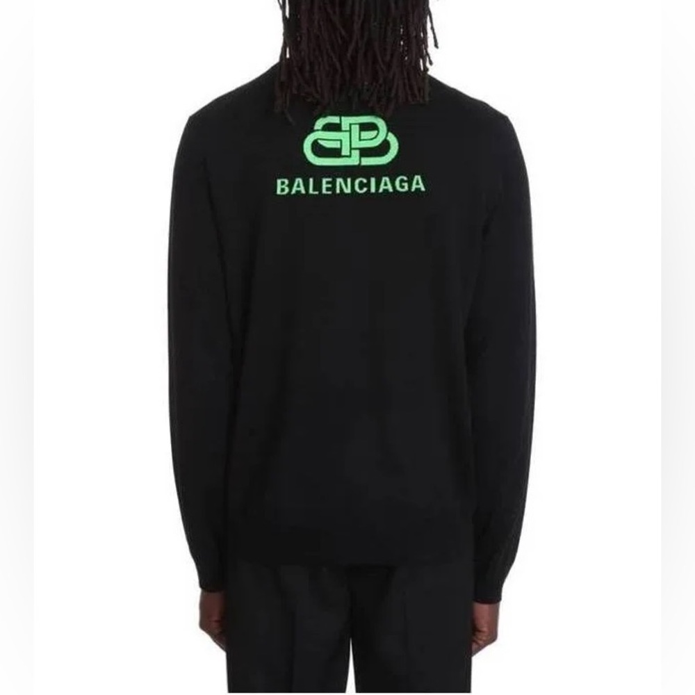 BALENCIAGA WOOL BACK LOGO SWEATER